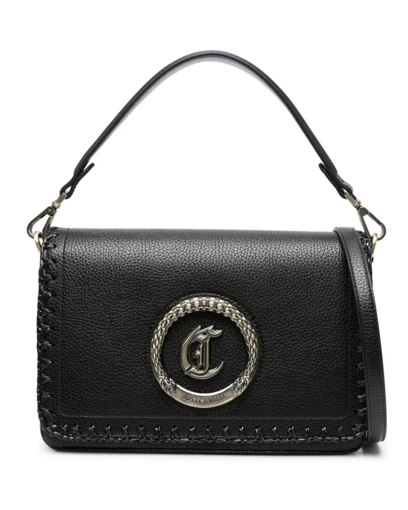 Just Cavalli Shopper mit Logo-Schild Schwarz