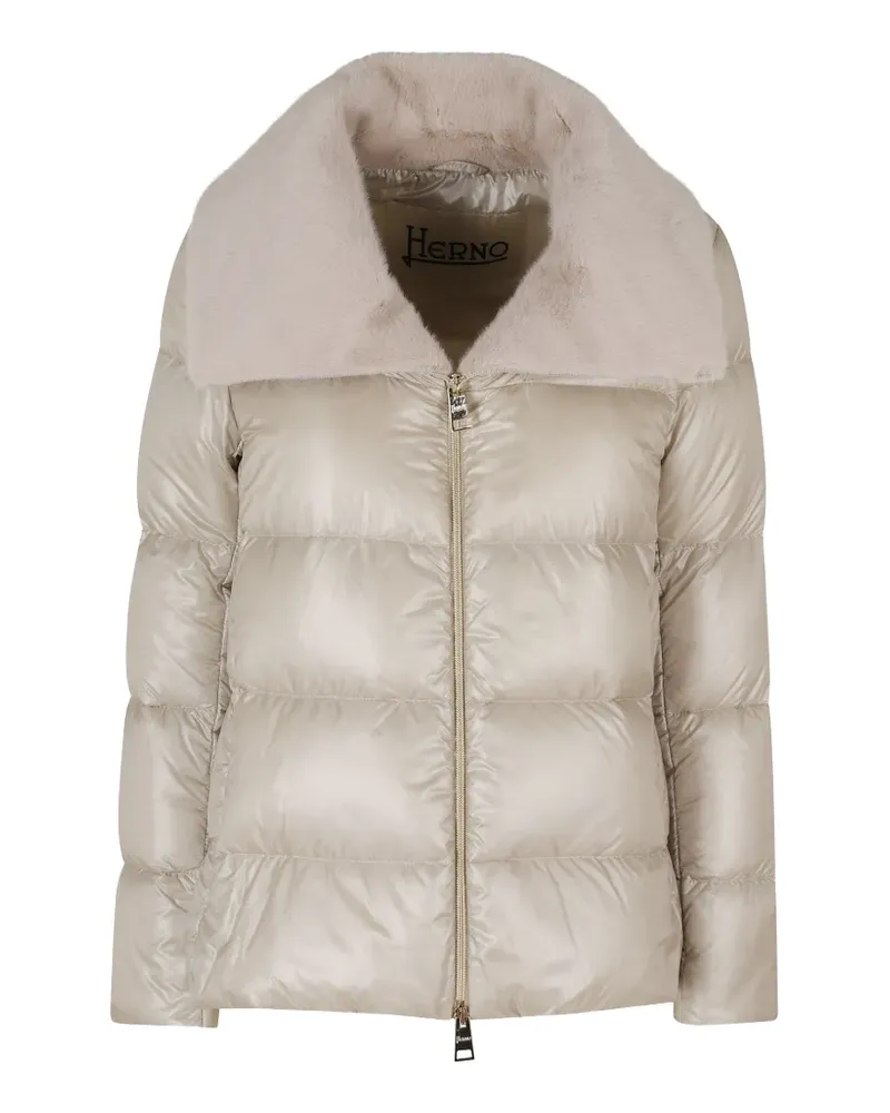 Herno faux-fur collar padded jacket - Nude Nude