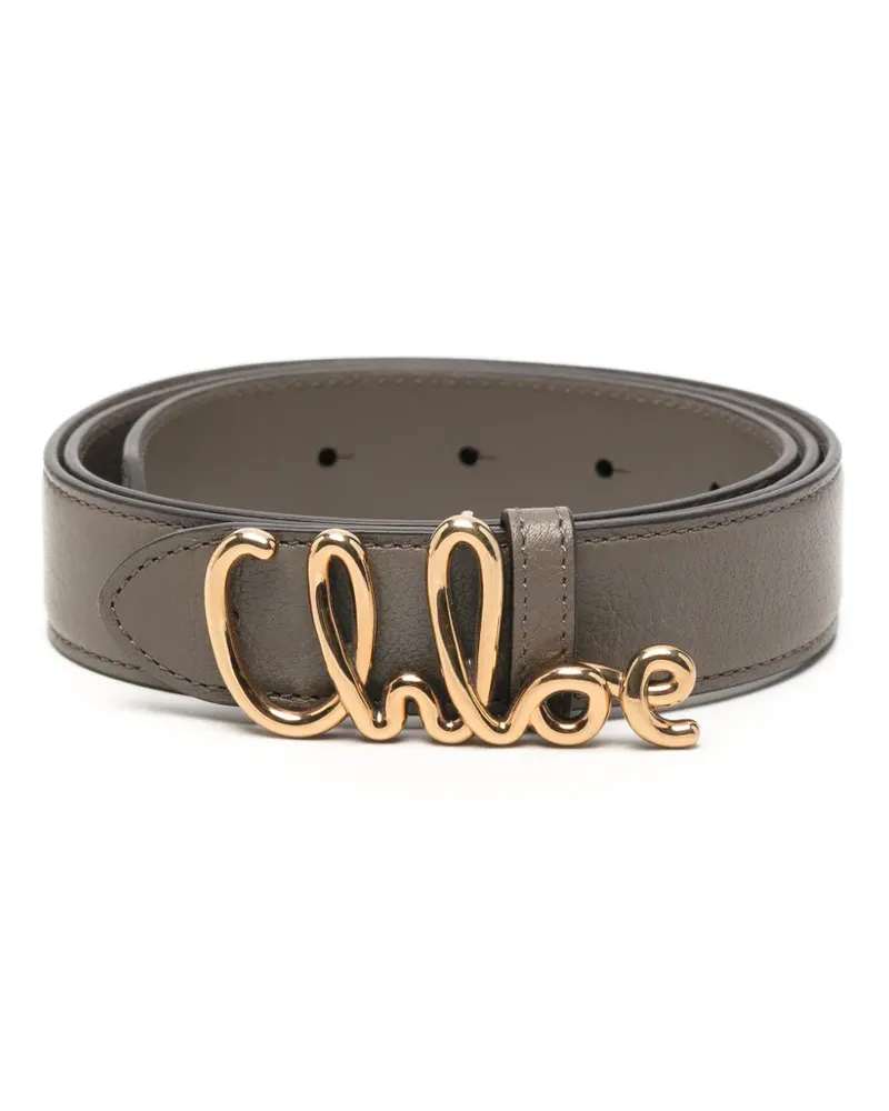 Chloé Iconic Gürtel mit Logoplakette - Grau Grau
