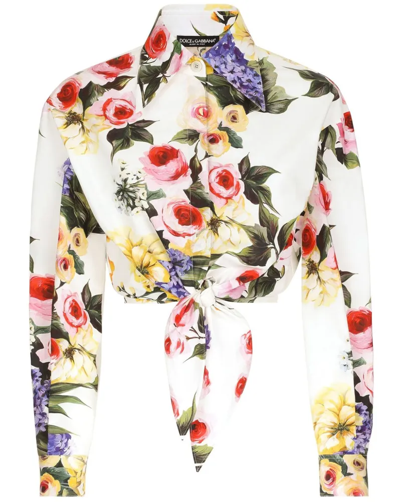Dolce & Gabbana Cropped-Hemd mit Blumen-Print - Nude Nude