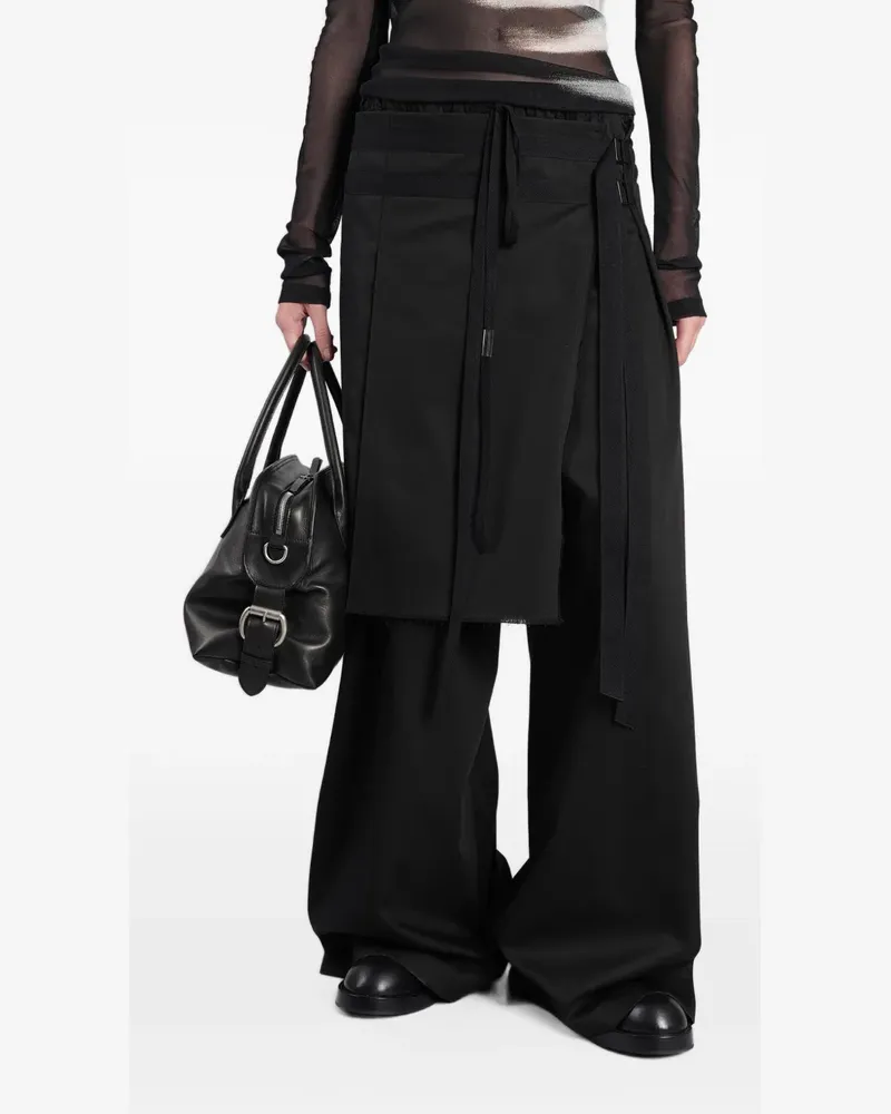 Ann Demeulemeester Marke layered trousers - Schwarz Schwarz