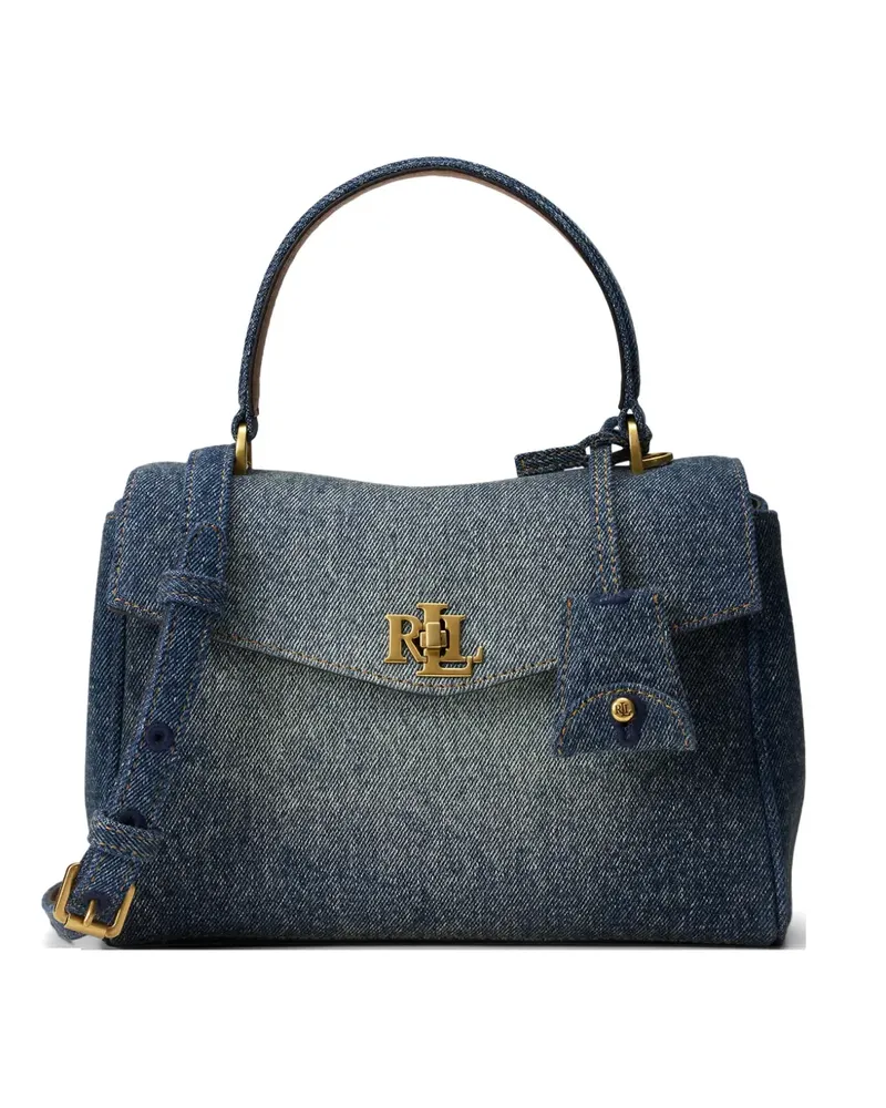 Ralph Lauren Kleiner Farrah Jeans-Tote Bag mit Lederbesatz - Blau Blau