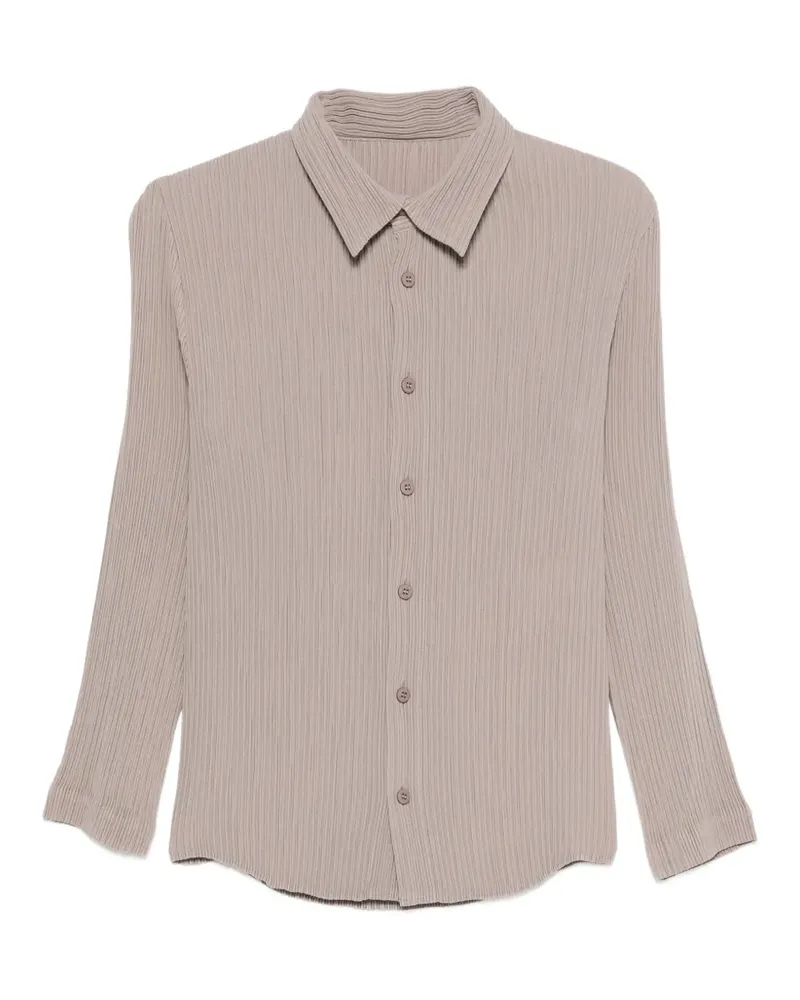 Issey Miyake Hatching Pleats shirt - Grau Grau