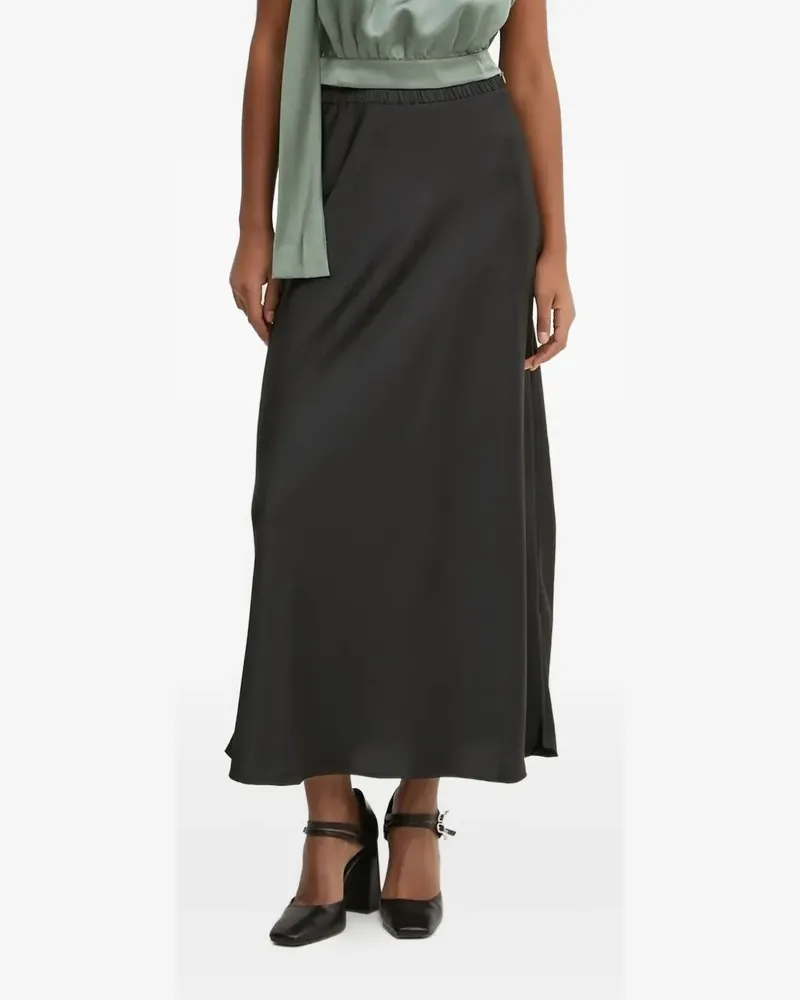 HUGO BOSS Midirock mit Diagonalschnitt - Schwarz Schwarz
