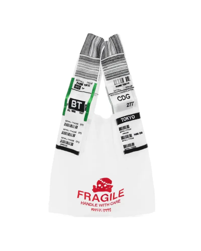 Undercover logo-embroidered graphic-print shoulder bag - Nude Nude