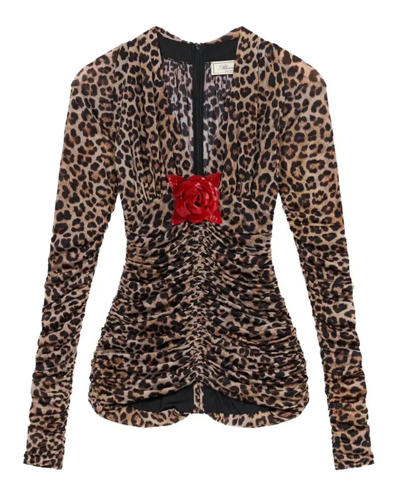 Blumarine Bluse mit Leopardenprint - Braun Braun
