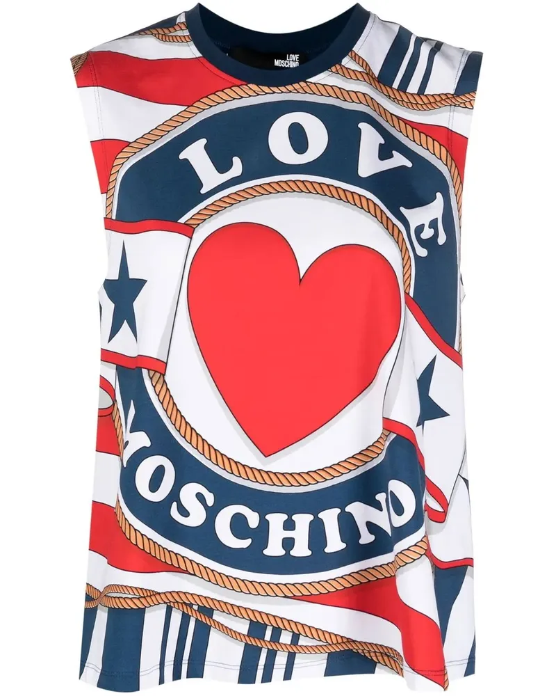 Moschino Tanktop mit Herz-Print - Blau Blau