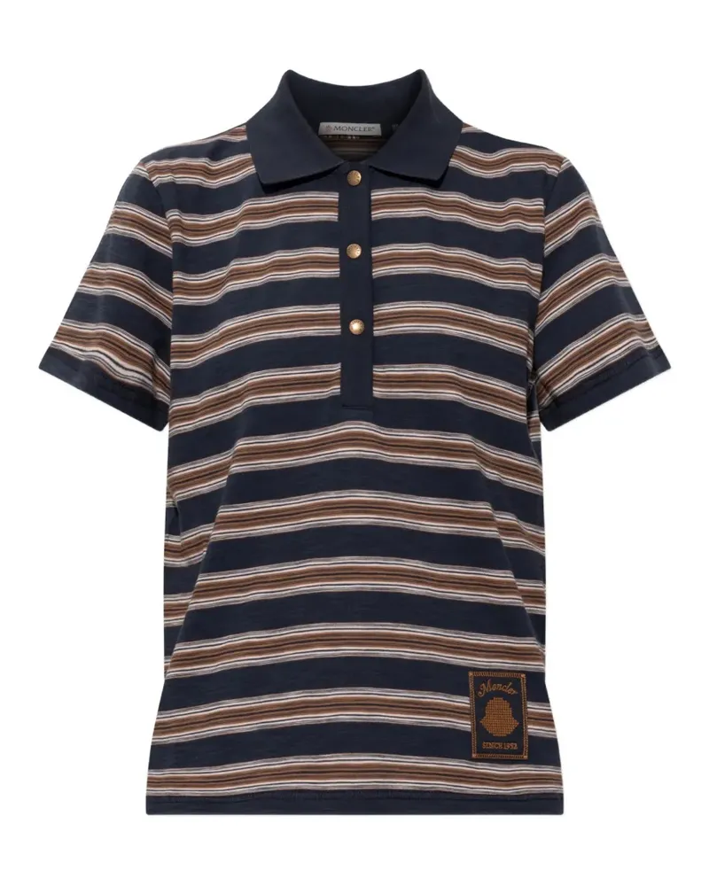 Moncler Gestreiftes Poloshirt - Blau Blau