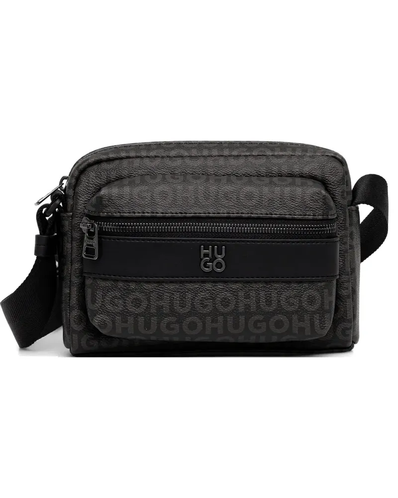 HUGO BOSS logo-monogram zip-fastening shoulder bag - Schwarz Schwarz
