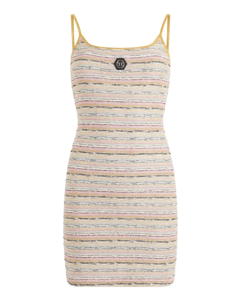 Philipp Plein square-neck mini dress - Nude Nude