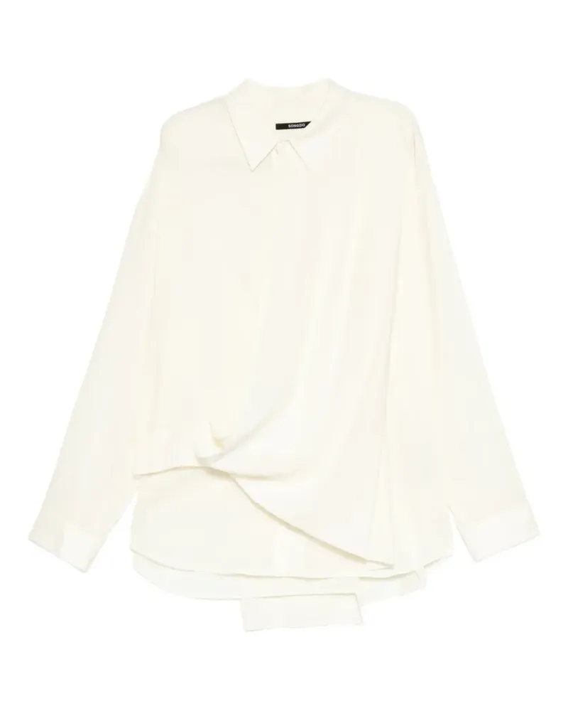 SONGZIO draped layered shirt - Nude Nude