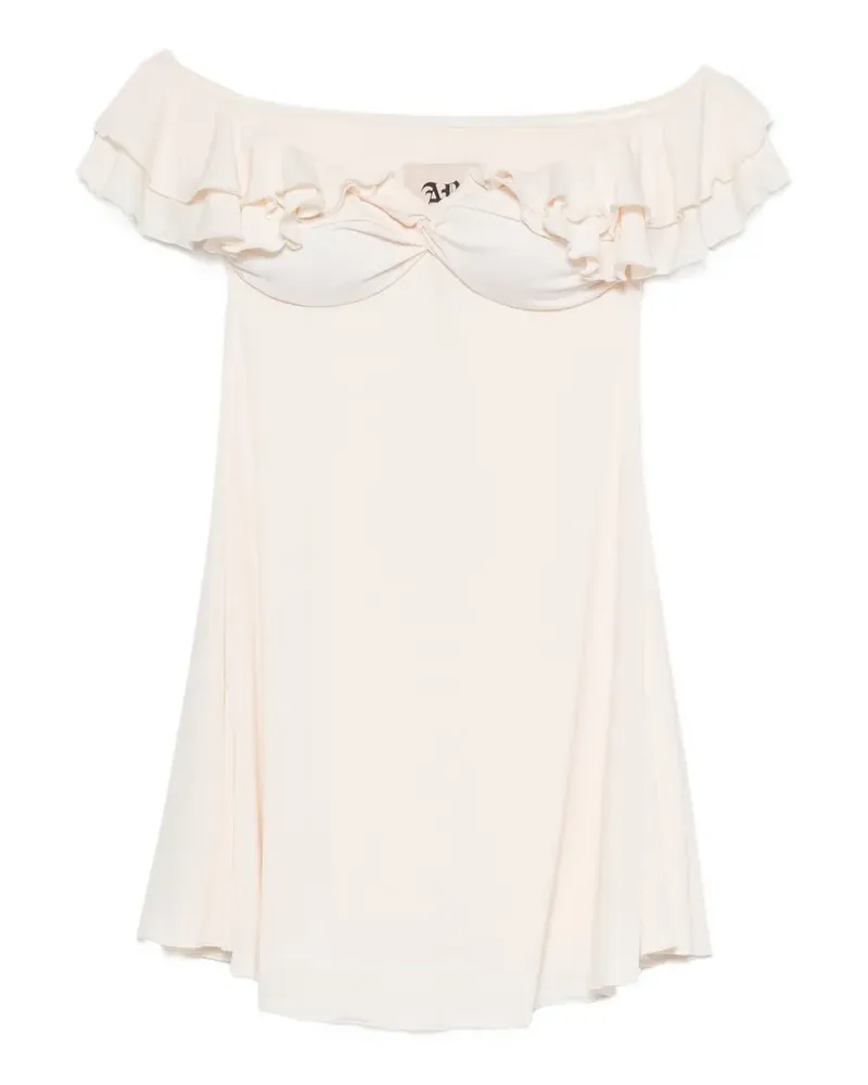 Aniye By ruffled off-shoulder mini dress - Schwarz Schwarz