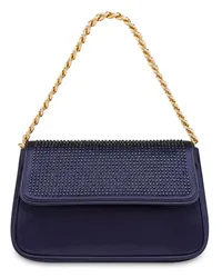 Alberta Ferretti Schultertasche mit Strassverzierung Blau