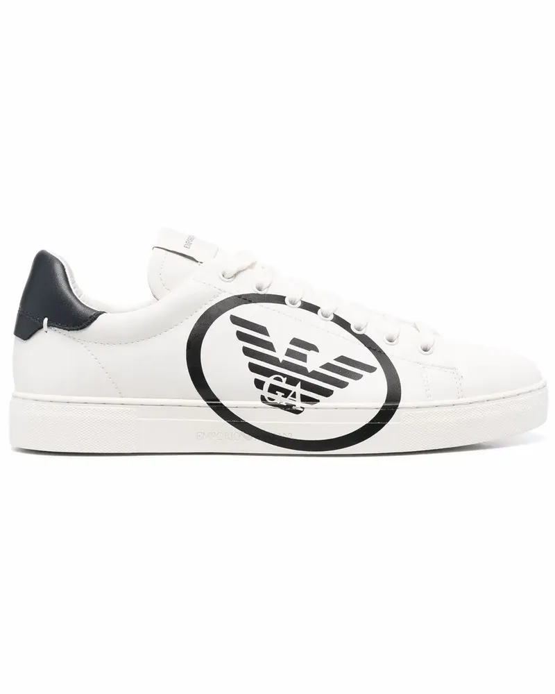 Emporio Armani Sneakers mit Logo-Print - Weiß Weiß