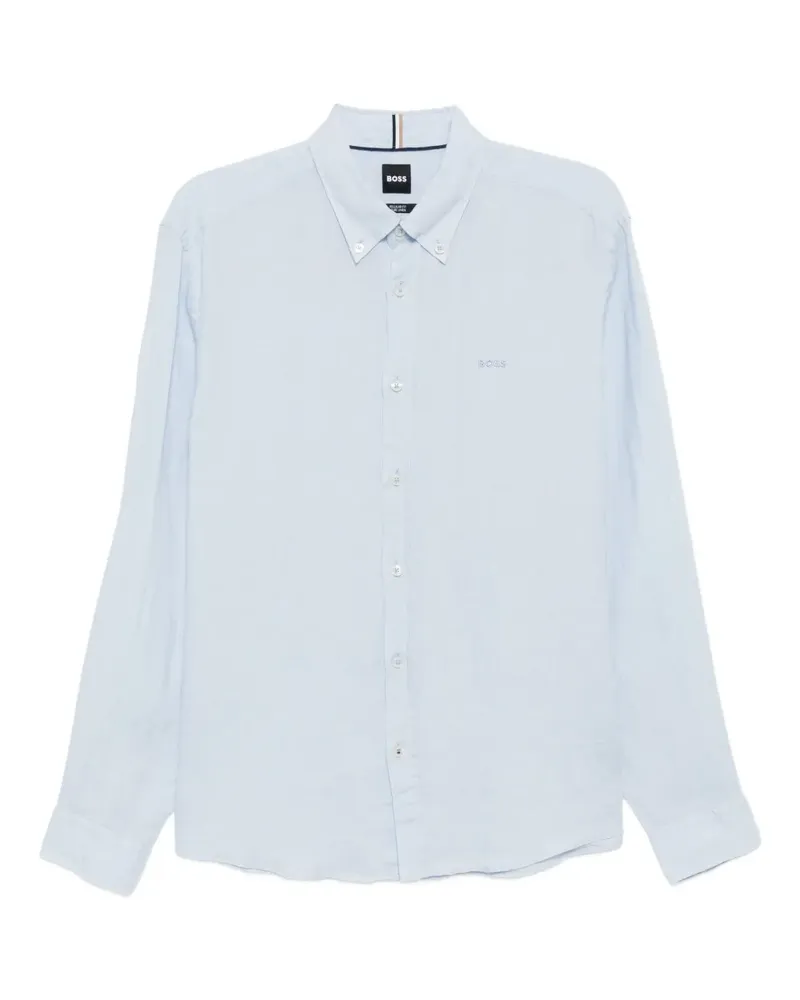 HUGO BOSS Hemd mit Logo-Stickerei - Blau Blau