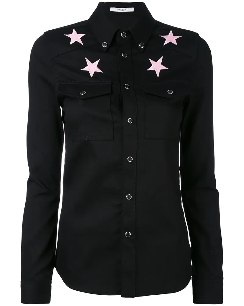 Givenchy Hemd mit Stern-Stickerei - Schwarz Schwarz