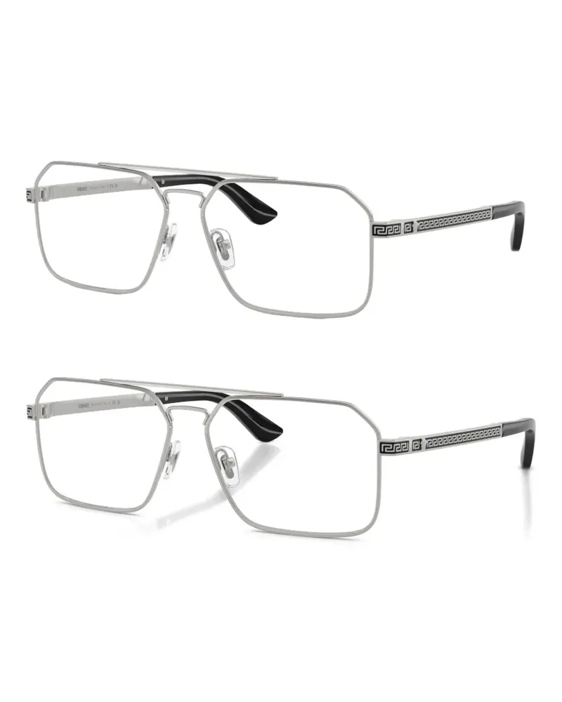 Versace Brille mit geometrischem Gestell - Silber Silber