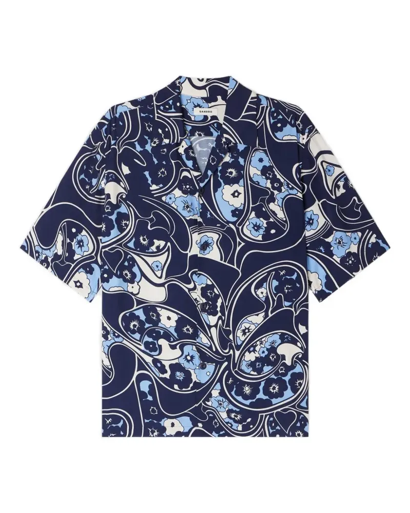 Sandro Hemd mit Blumenmuster - Blau Blau