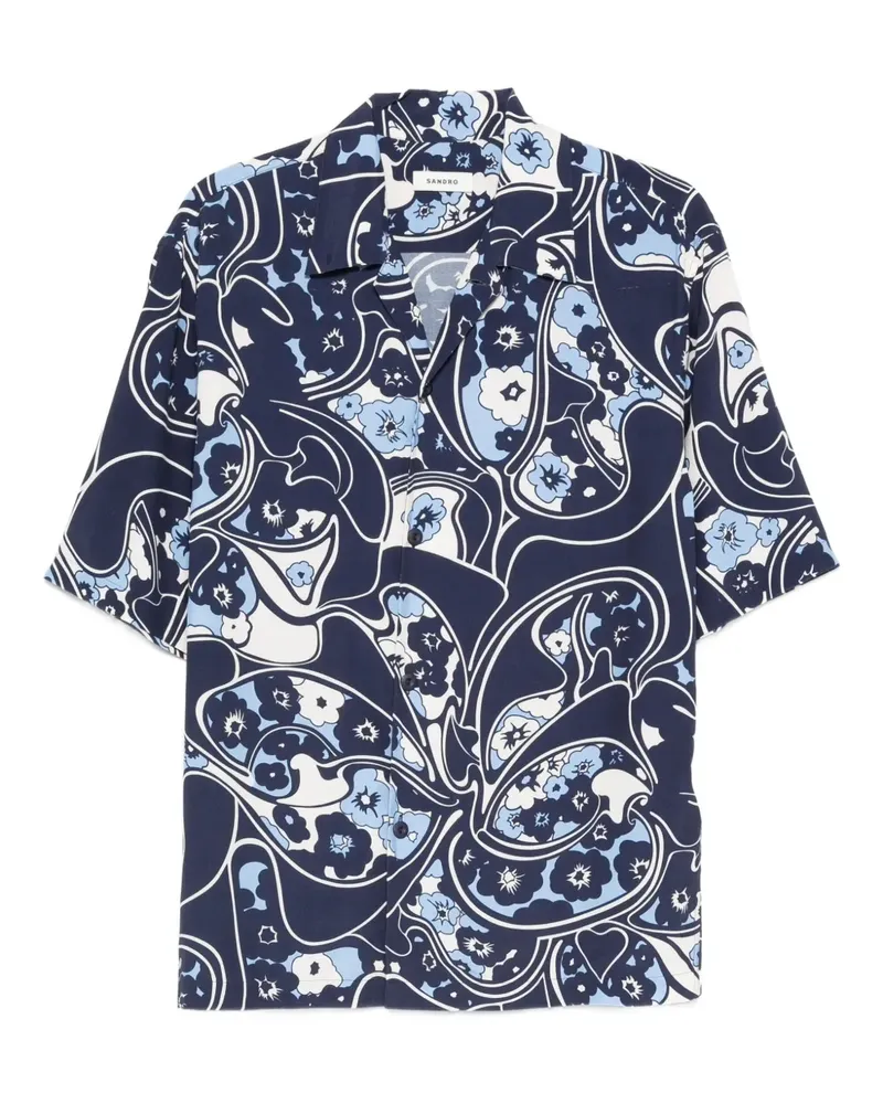 Sandro Hemd mit Blumenmuster - Blau Blau