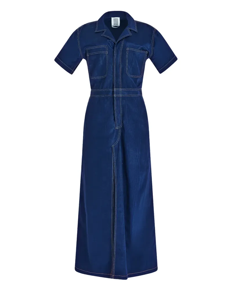 Rosie Assoulin Janitoress ridged split dress - Blau Blau