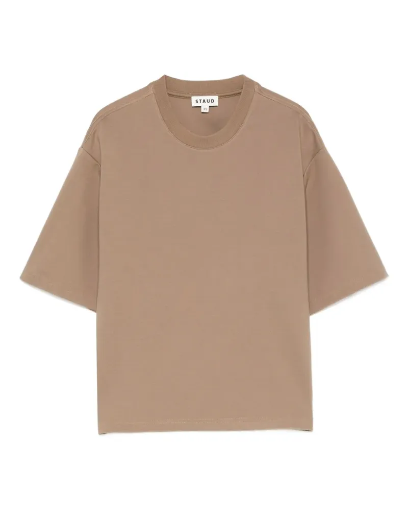 STAUD T-Shirt mit kurzen Ärmeln - Braun Braun