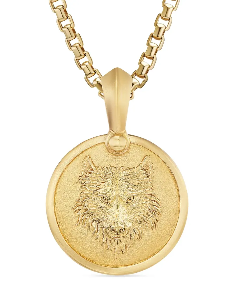 David Yurman 18kt Petrvs Wolf Gelbgoldamulett (30,6mm Gold