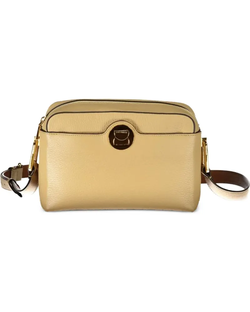 Coccinelle Arlettis pebbled leather crossbody bag - Nude Nude