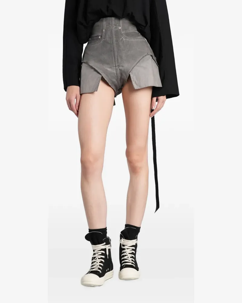 DRKSHDW by Rick Owens Tower Dirt cutoffs in dark dust 13oz Lido wash-denim - Grau Grau