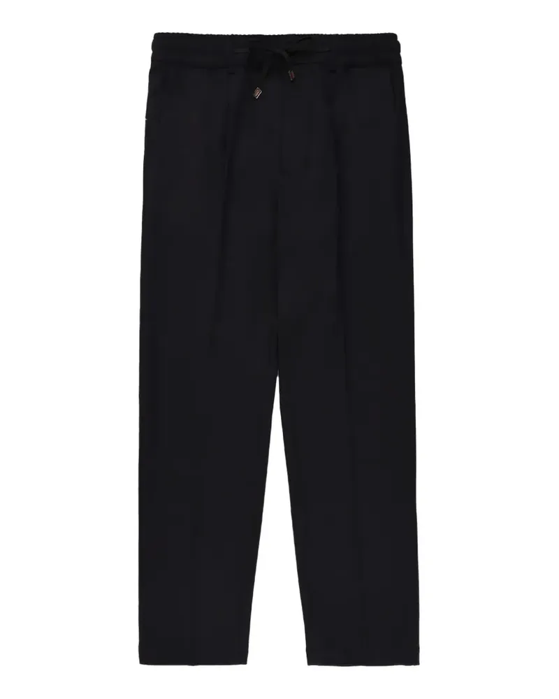 CRUNA drawstring wool trousers - Schwarz Schwarz