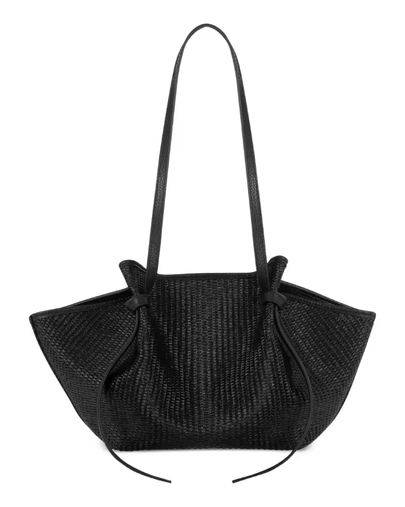 YUZEFI Mochi Schultertasche mit Knotendetail - Schwarz Schwarz