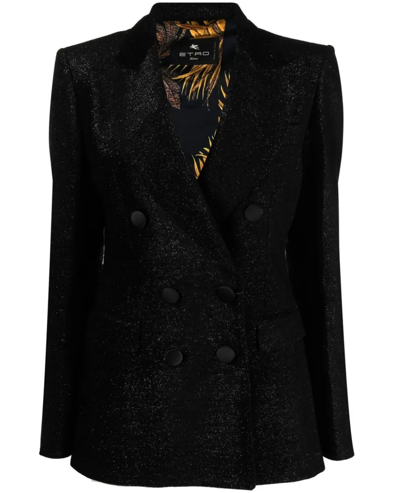 Etro Doppelreihiger Blazer - Schwarz Schwarz