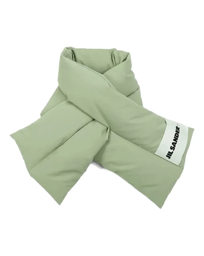 Jil Sander Wattierter Schal mit Logo-Applikation - Grün Grün