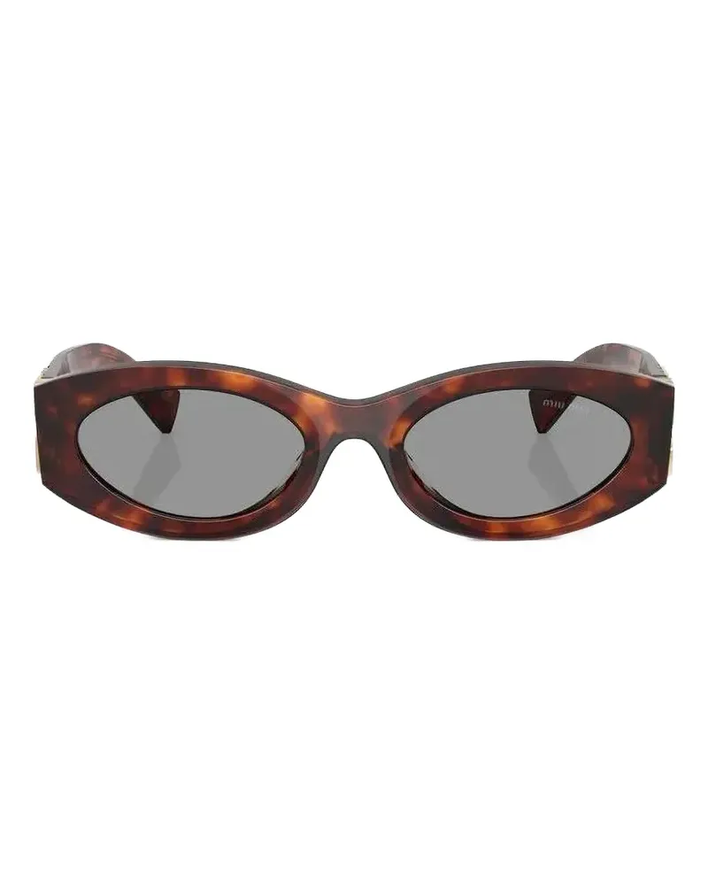 Miu Miu Sonnenbrille mit geometrischem Gestell - Braun Braun