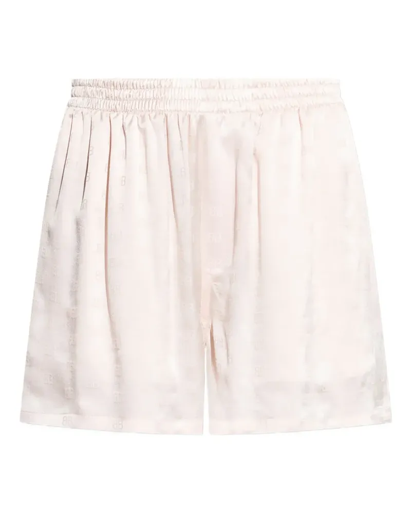 Balenciaga Shorts aus Seide mit Monogramm - Rosa Rosa