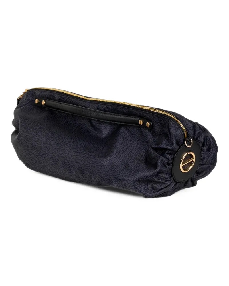 Borbonese Clutch mit doppeltem Henkel - Schwarz Schwarz