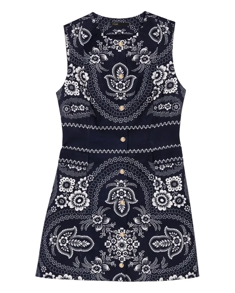 Maje Geknöpftes Kleid mit Bandana-Print - Blau Blau
