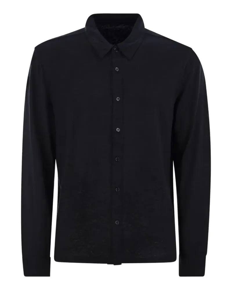 Majestic Langärmeliges Poloshirt - Blau Blau