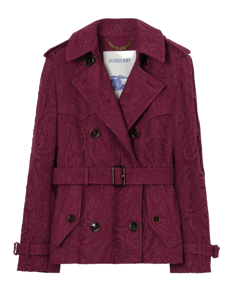 Burberry Kurzer Paisley-Spitze Foxfield Trenchcoat - Violett Violett