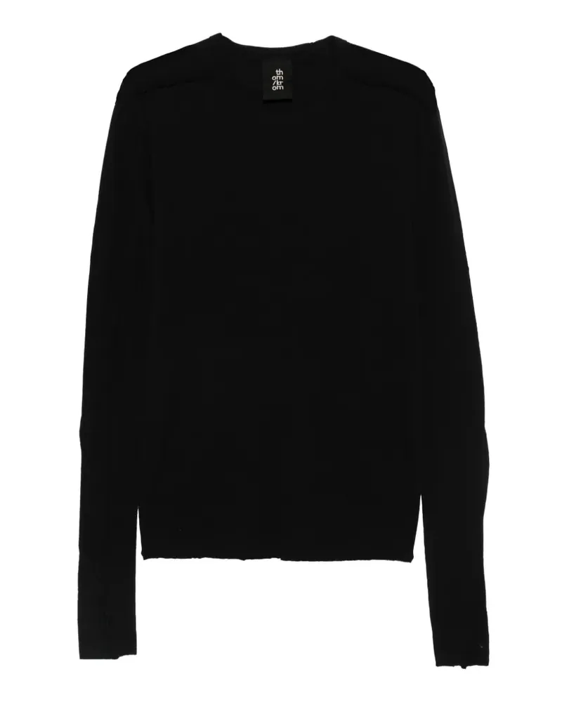 THOM KROM Klassisches Langarmshirt - Schwarz Schwarz