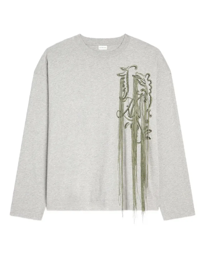 Dries van Noten Besticktes T-Shirt - Grau Grau