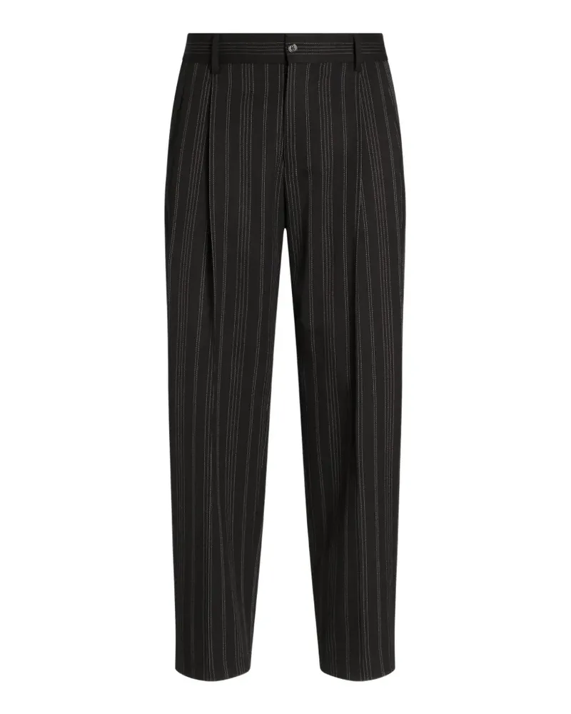 Dolce & Gabbana Gestreifte Hose - Schwarz Schwarz