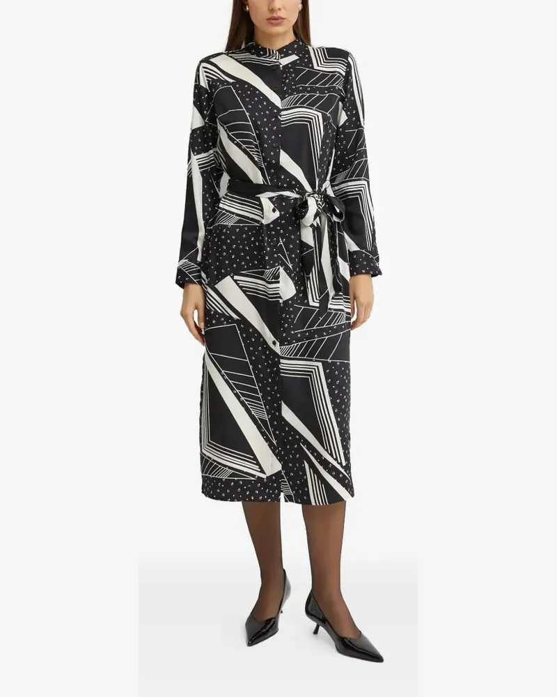 Ralph Lauren geometric-print midi dress - Schwarz Schwarz