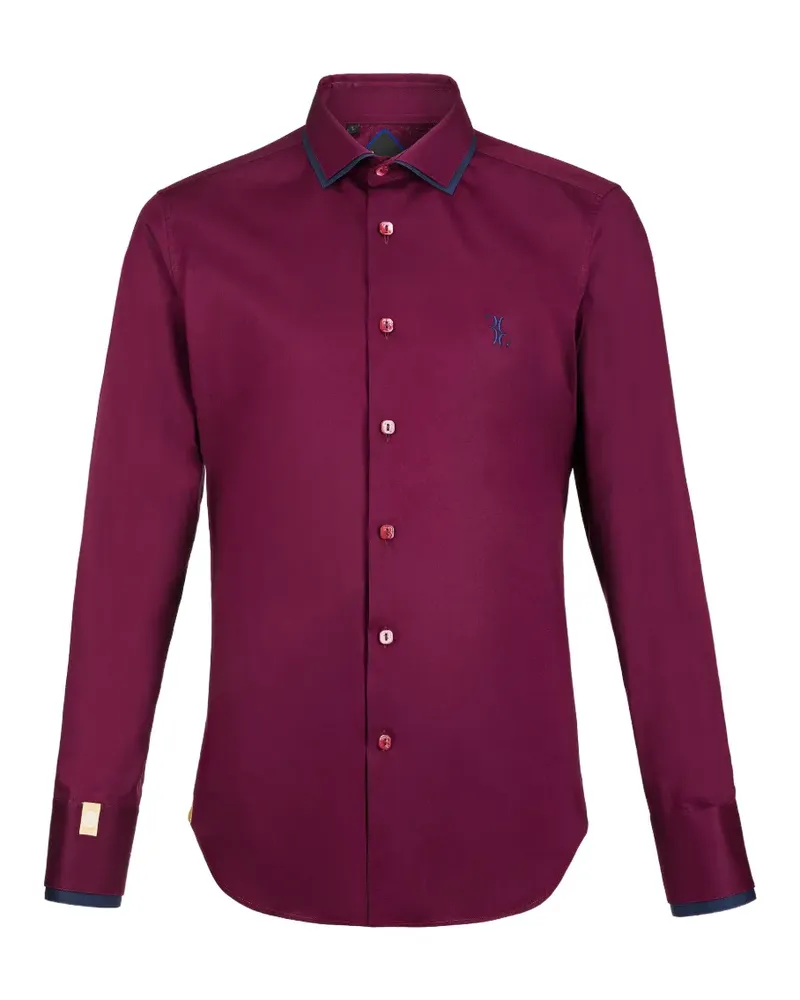 Billionaire logo-embroidered shirt - Rot Rot