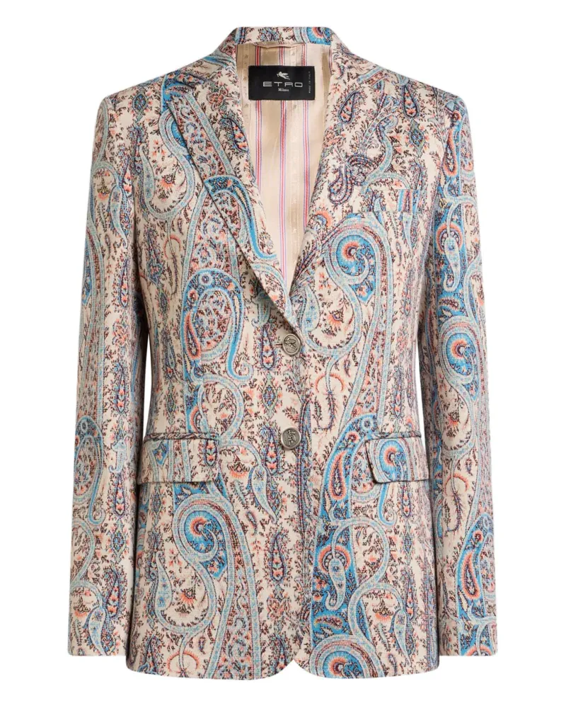 Etro single-breasted jacquard blazer - Nude Nude