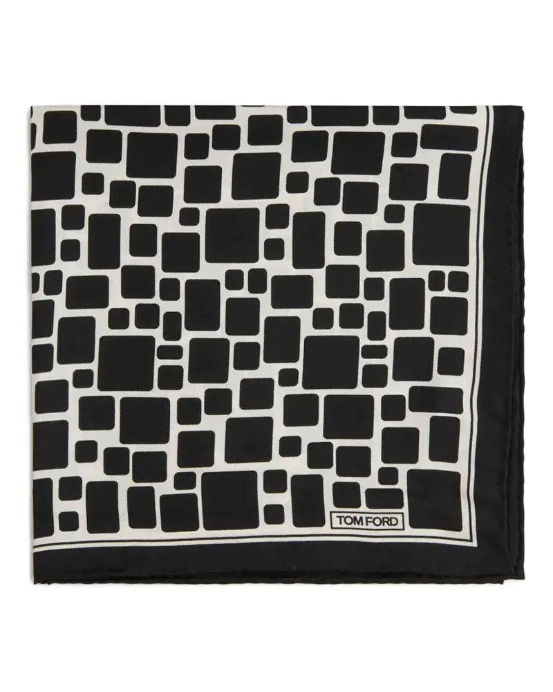 Tom Ford Schal mit geometrischem Print - Schwarz Schwarz