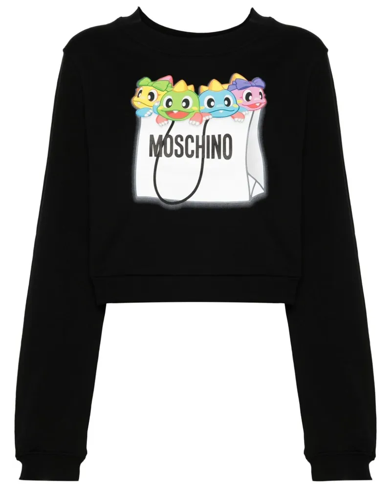 Moschino Sweatshirt mit Drachentaschen-Print Schwarz