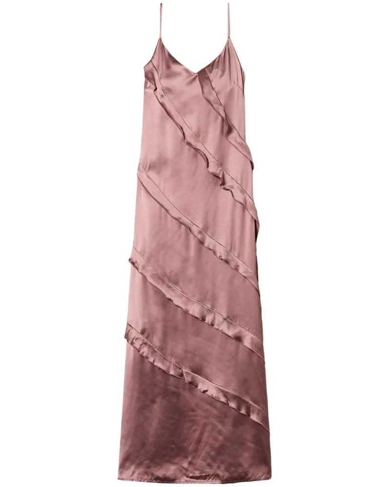 Twin-Set Maxikleid mit Rüschen - Rosa Rosa