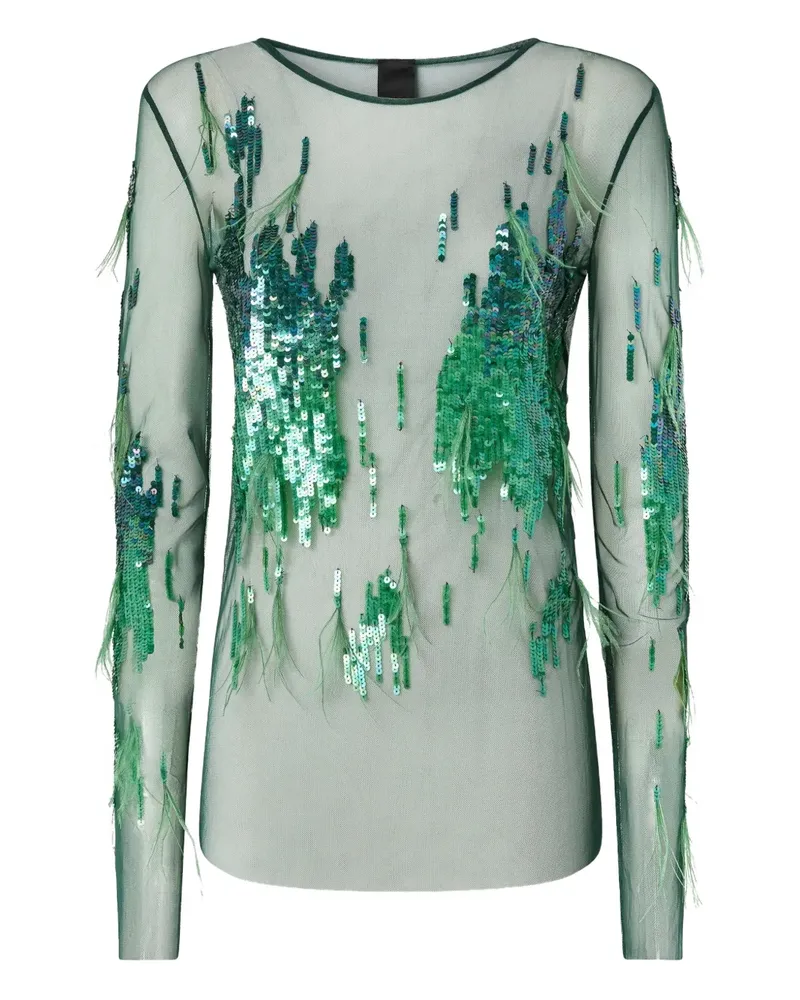 Pinko Verziertes T-Shirt - Grün Grün