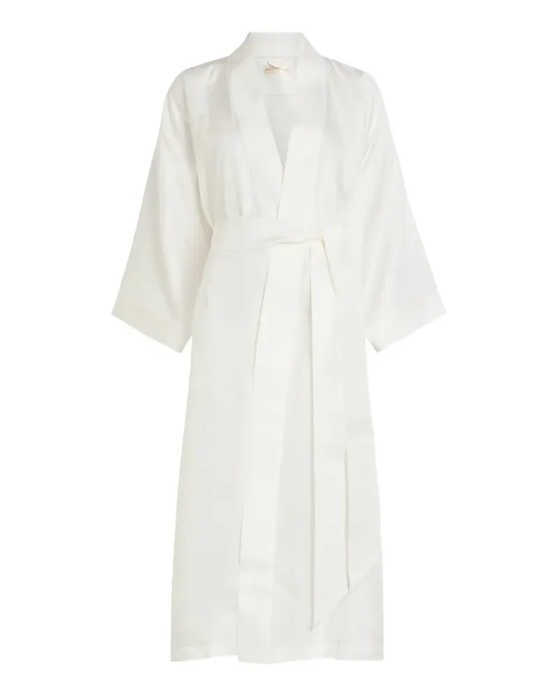 Olivia von Halle Queenie tie-waist robe - Weiß Weiß