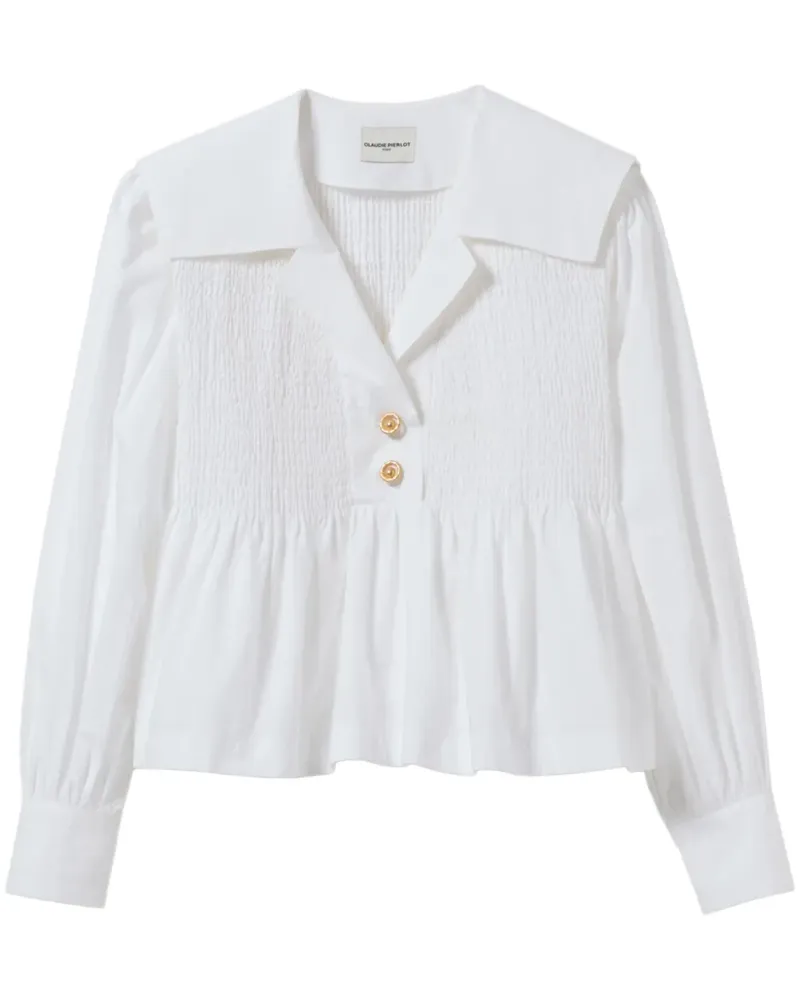 Claudie Pierlot Bluse mit Schößchen - Weiß Weiß